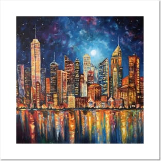 City skyline Posters and Art